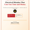 Electrical Mistakes That Cost You Time and Money